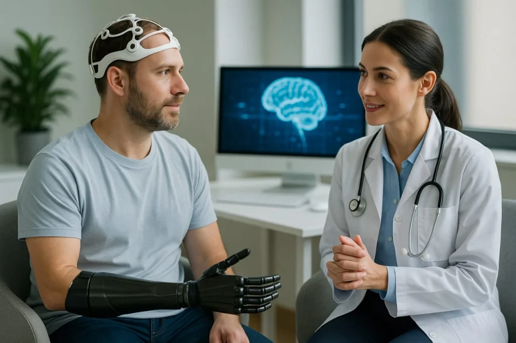 "Brain-computer interface connected to bionic limb helping restore mobility in patient"